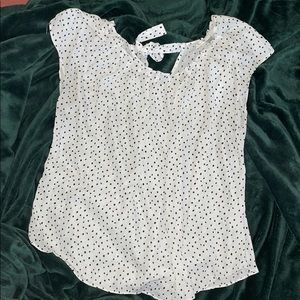 Sheer polka dot blouse